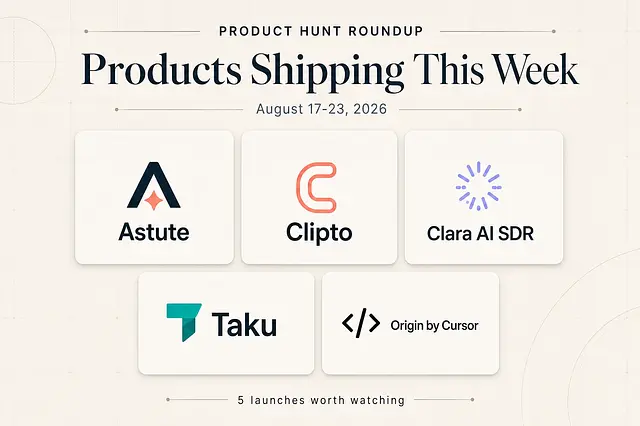 Products Shipping This Week: August 23, 2026