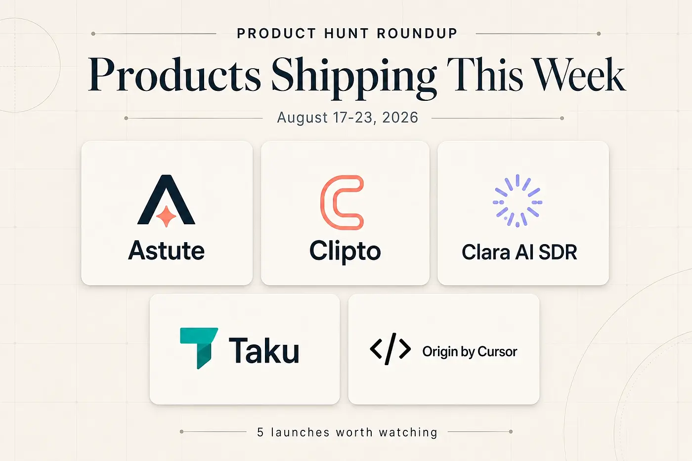 Products Shipping This Week: August 23, 2026