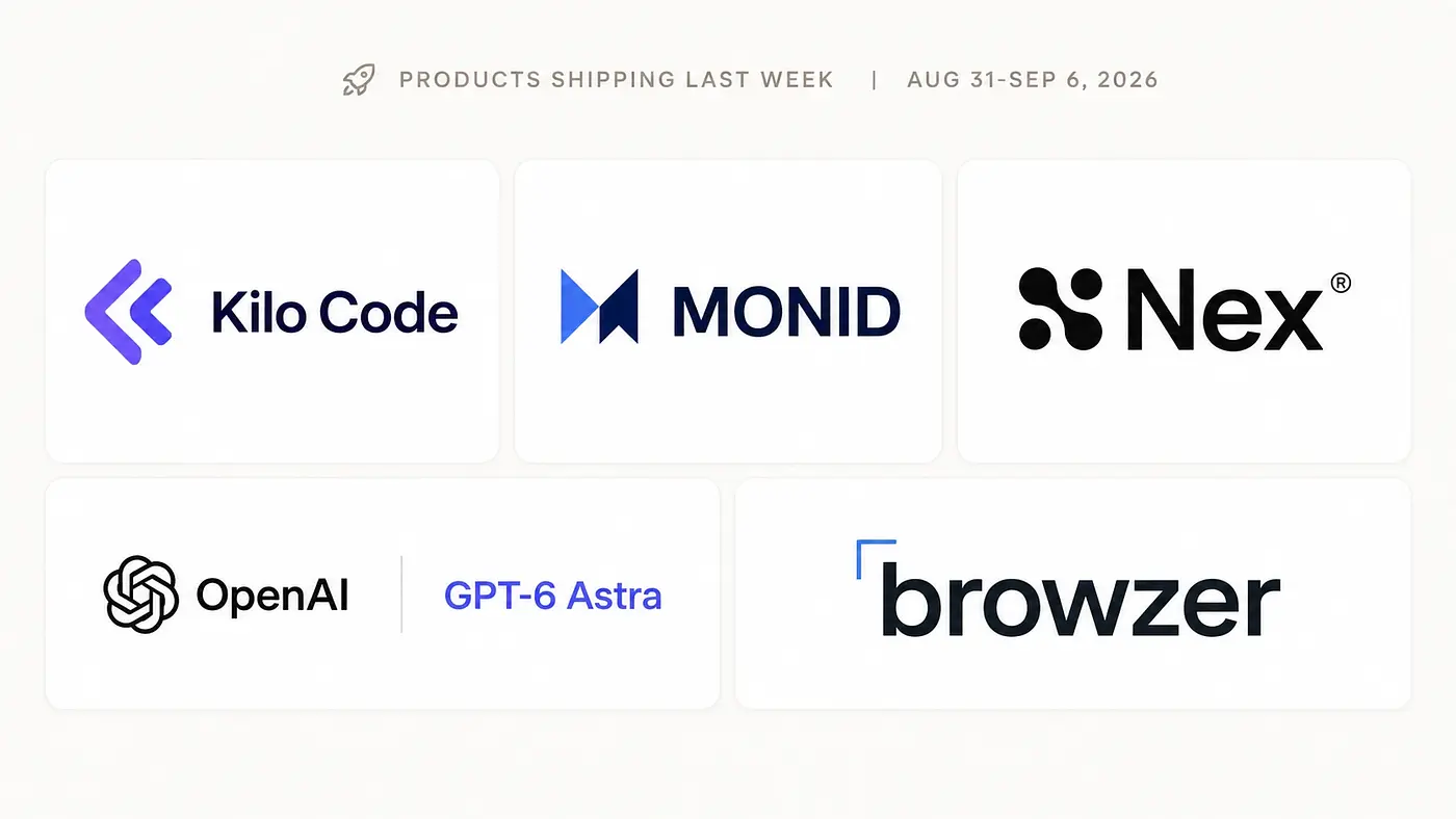 Products Shipping Last Week: August 31-September 6, 2026