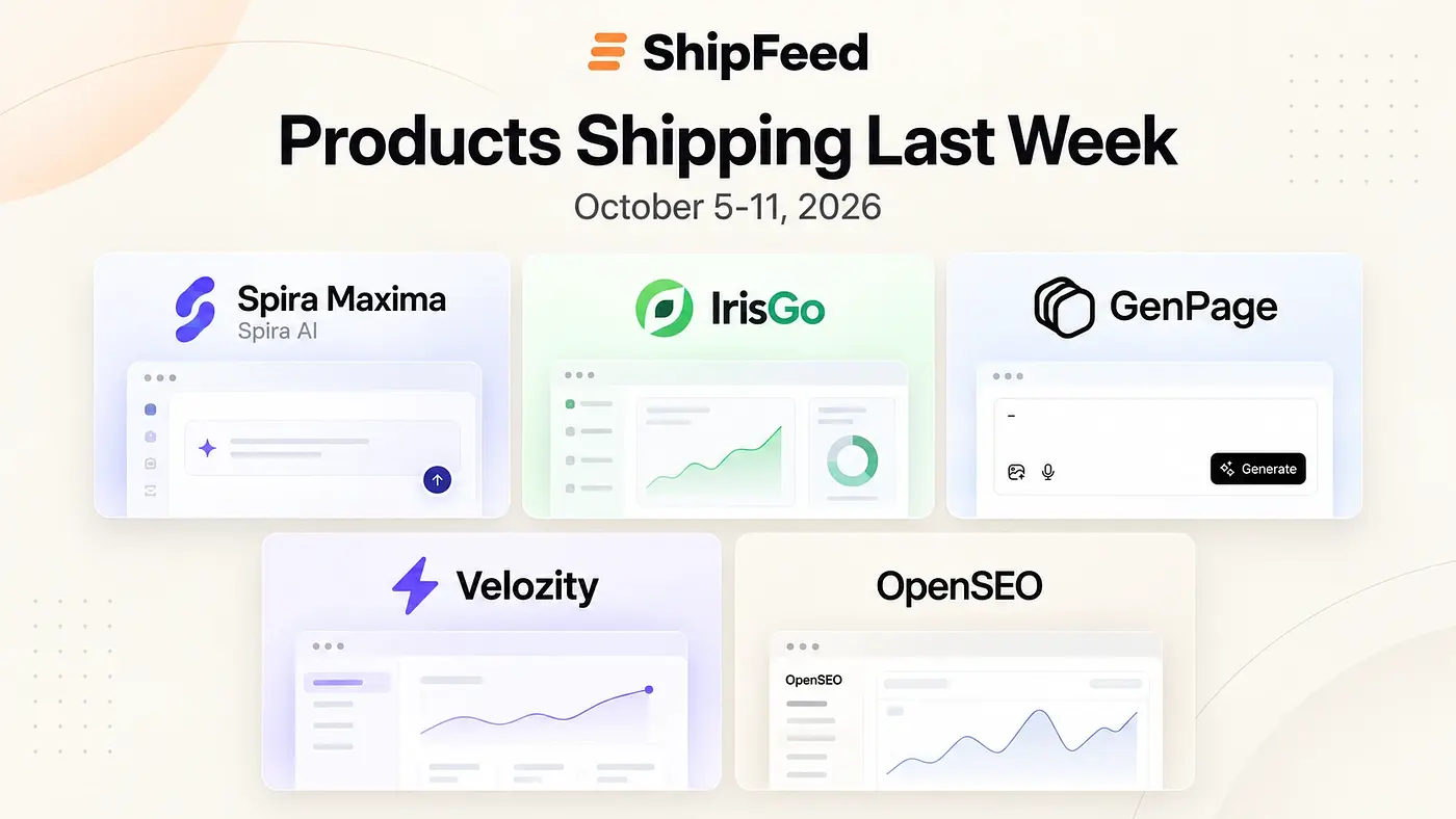 Products Shipping Last Week: October 5-11, 2026