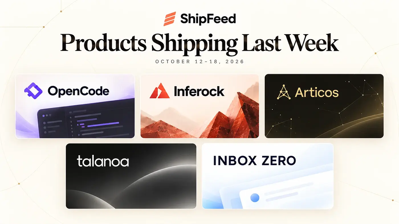 Products Shipping Last Week: October 12-18, 2026