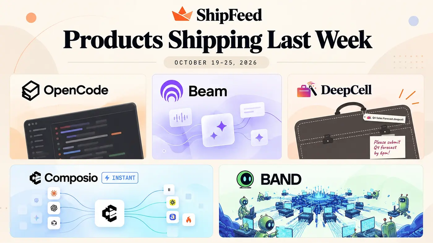 Products Shipping Last Week: October 19-25, 2026